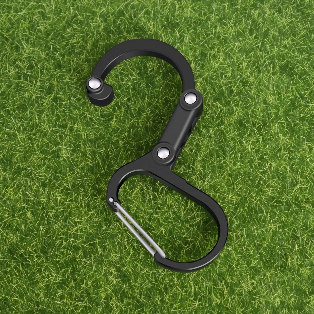 Fishing Equipment And Gear - Camping Hybrid Gear Clip Carabiner Rotating