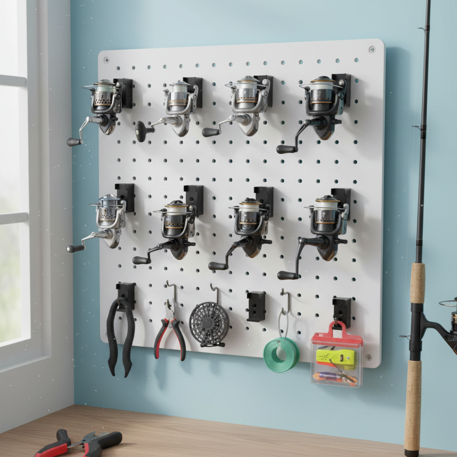 Fishing Equipment And Gear - Fishing Reel Holder Wall Mounted Sturdy