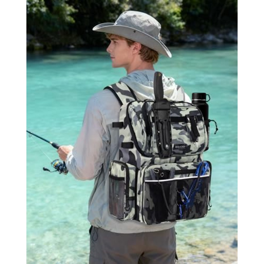Fishing Backpack with Rod Hold - Fishing Equipment And Gear recensione e prezzo