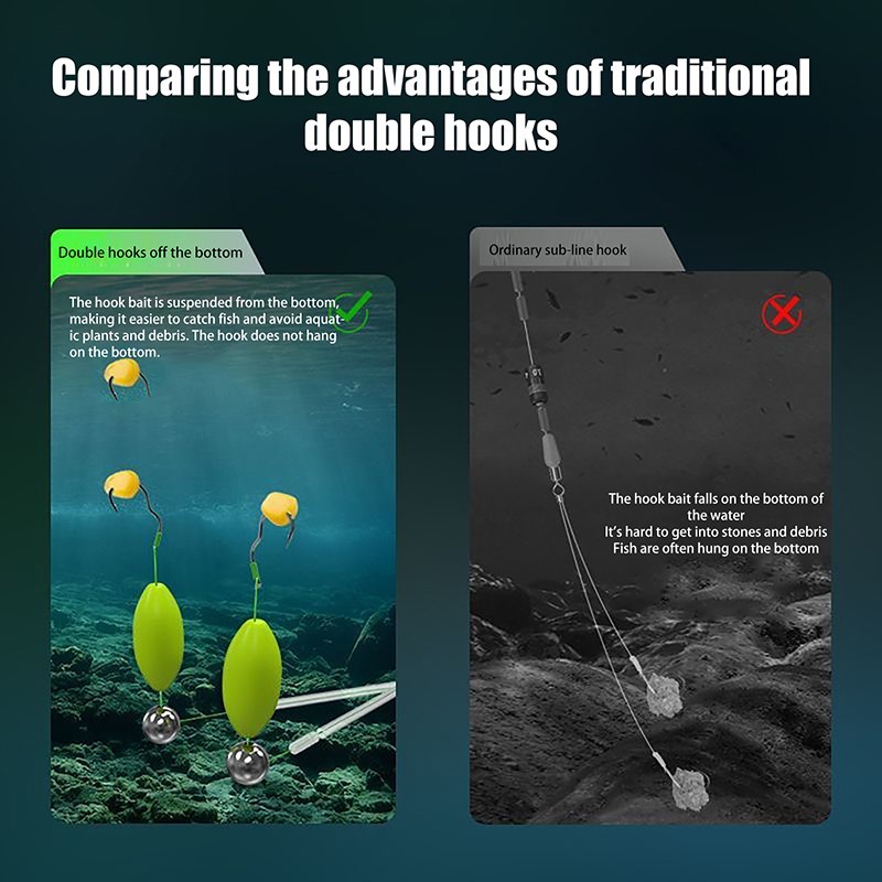 Double Hook Fishing Hair Rigs  - Fishing Equipment Jet recensione e prezzo